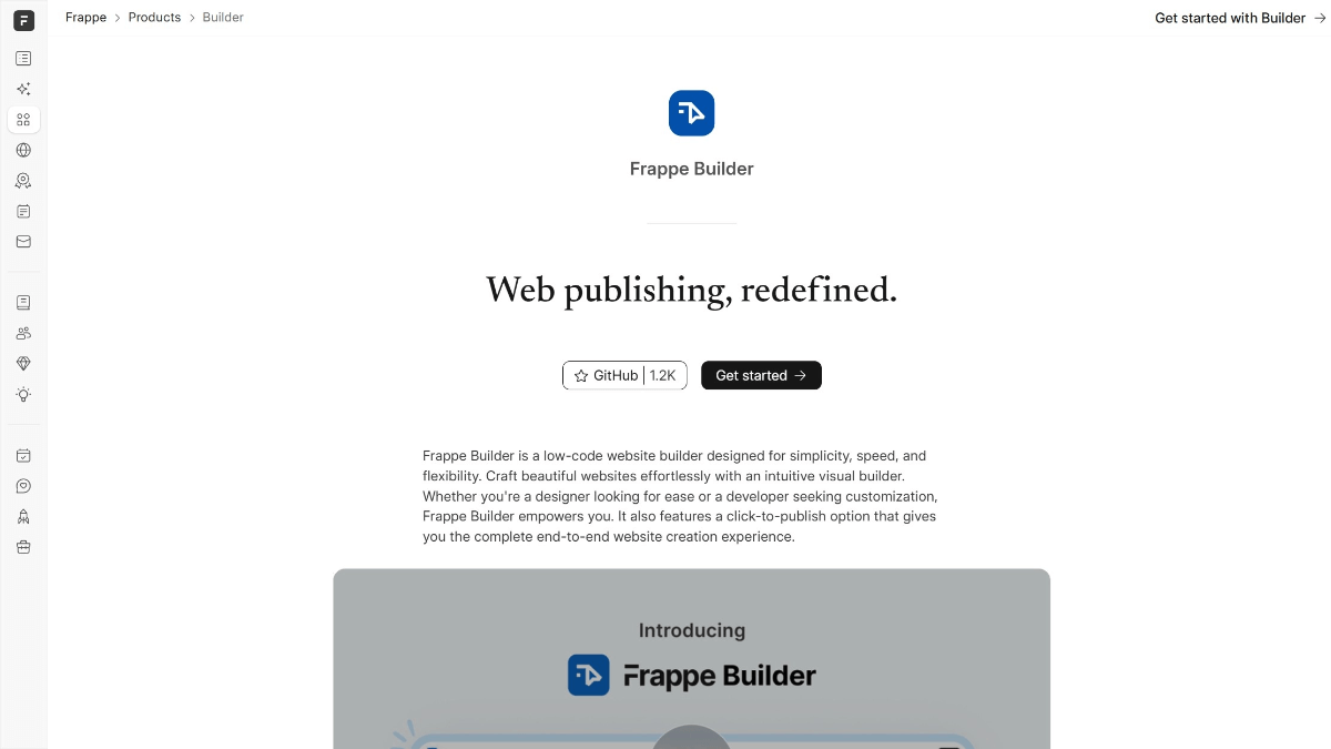 Frappe Builder – 开源AI网站构建工具，可视化编辑应用