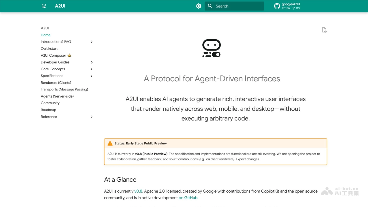A2UI – 谷歌开源Agent生成用户界面的声明式协议