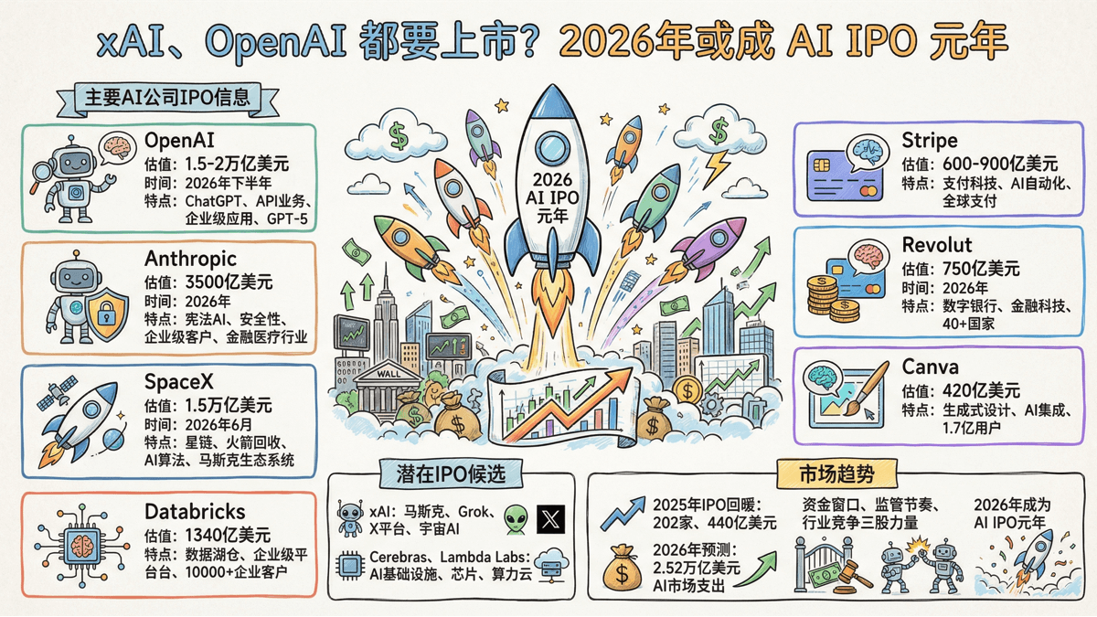 xAI、OpenAI 都要上市？2026 年或成 AI IPO 元年