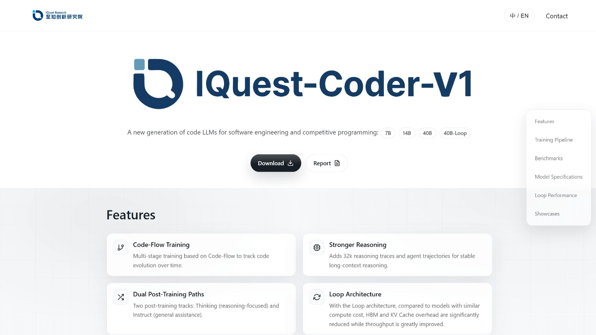 IQuest-Coder-V1 – IQuestLab推出的代码大模型系列