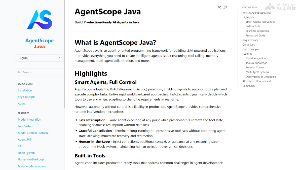 AgentScope Java – 阿里开源的企业级智能体开发框架