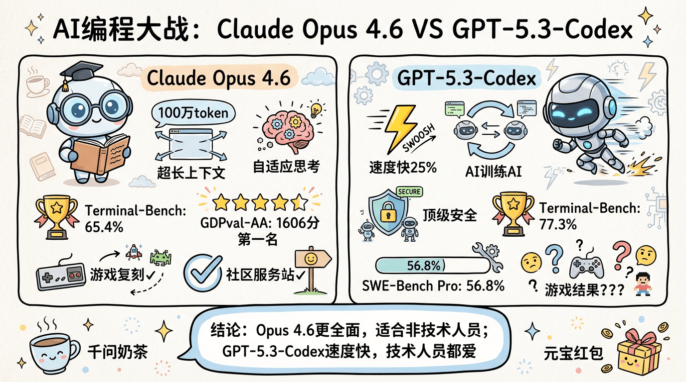 实测 Claude Opus 4.6 vs GPT-5.3-Codex ，编程谁更强？