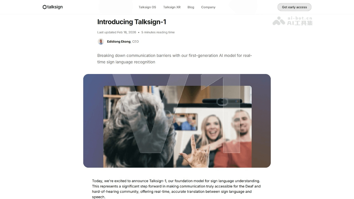 Talksign-1 – Talksign推出的AI实时美式手语翻译模型