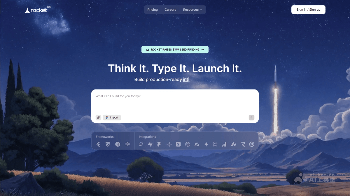 Rocket.new – AI编程平台，构建全功能Web和移动应用