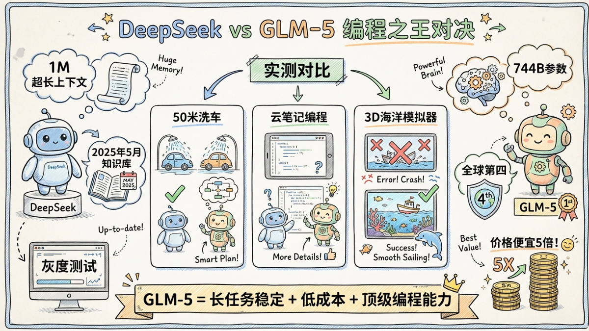 实测 GLM-5 和 DeepSeek 新模型，对比谁更强？