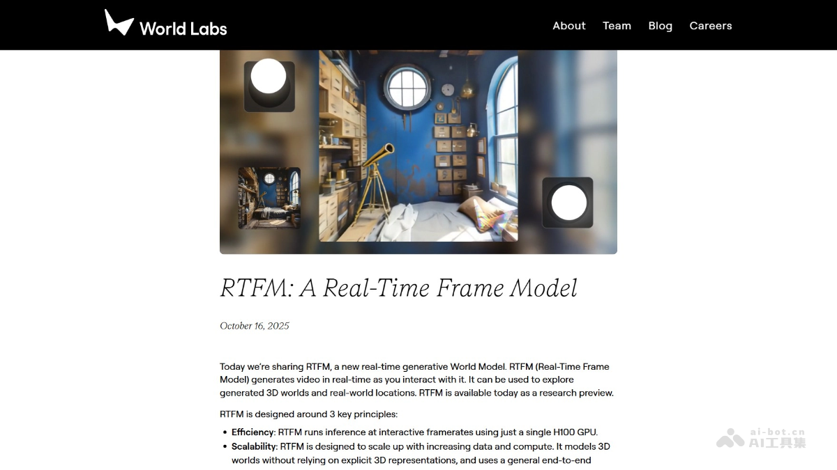 RTFM – 李飞飞团队推出的实时生成式世界模型