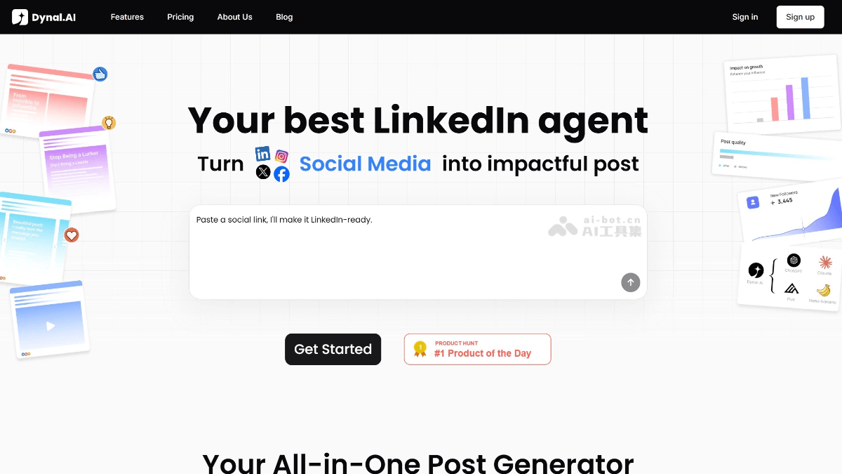 Dynal.AI – 专注于LinkedIn内容创作的AI Agent助手