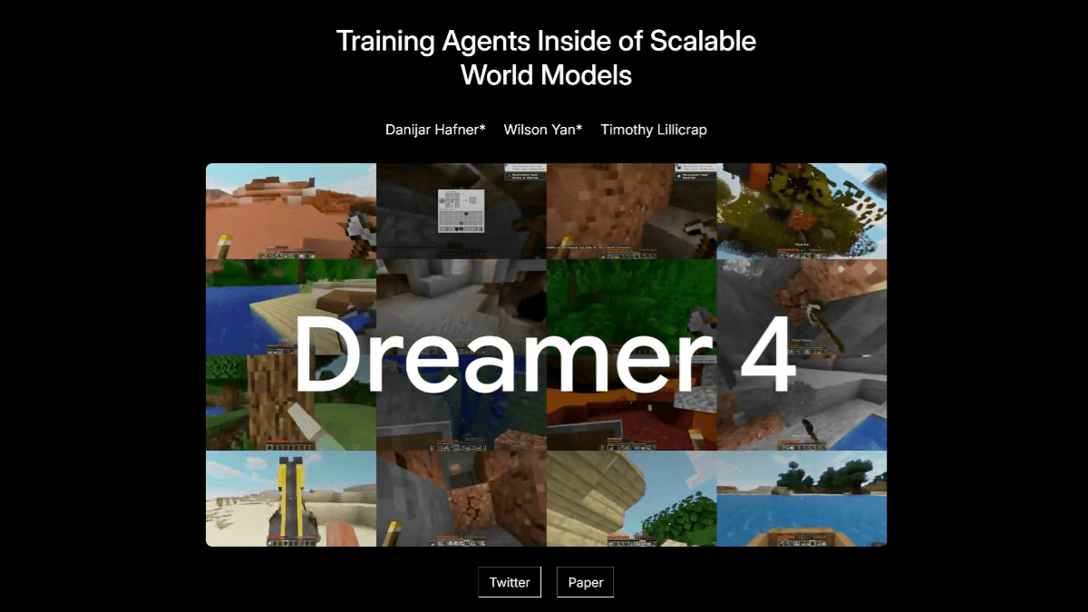 Dreamer 4 – DeepMind推出的新型世界模型智能体