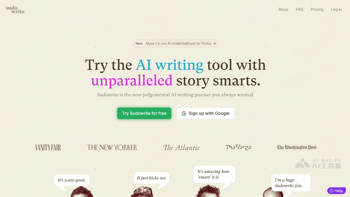 Sudowrite – AI写作工具，专注于小说和剧本创作