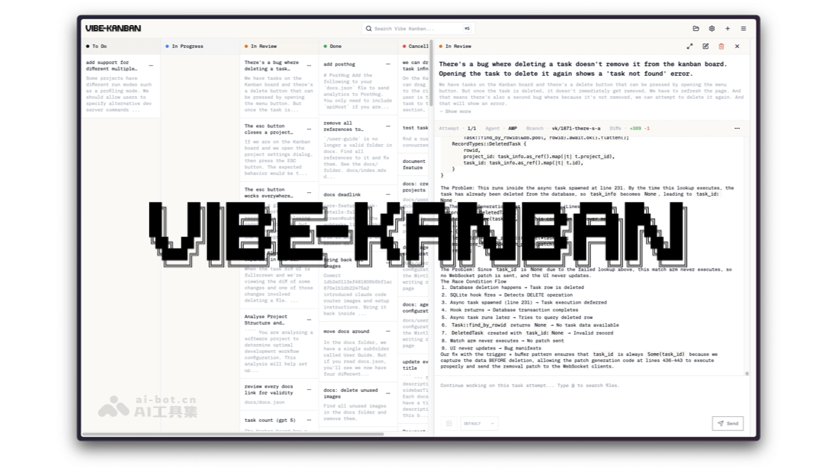 Vibe Kanban – 开源的AI编程Agent任务管理工具