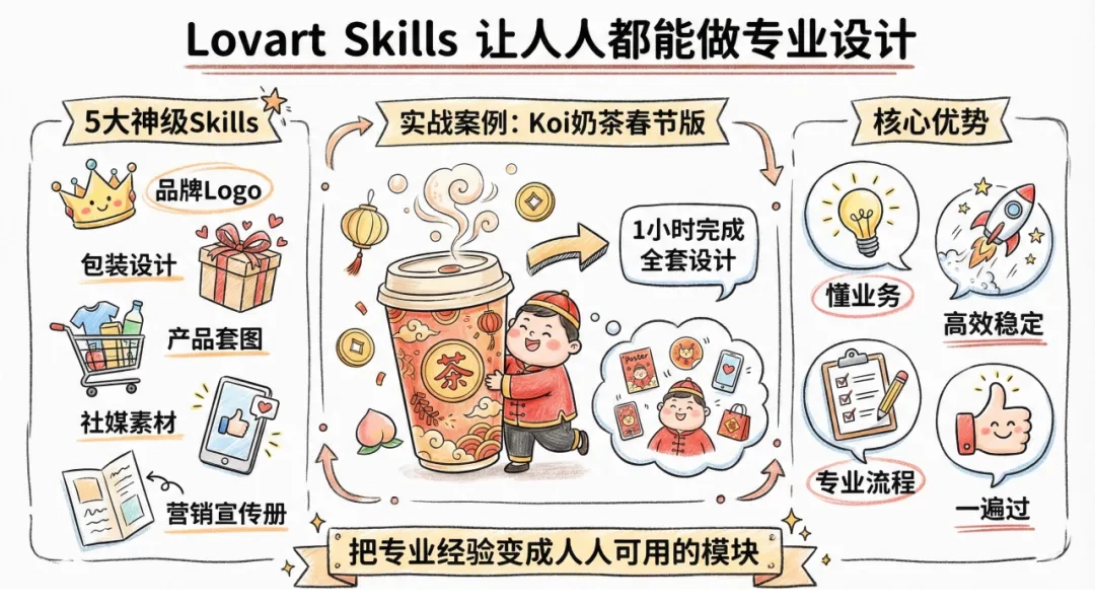 Lovart Skills 怎么用？一键套用 10 年设计经验