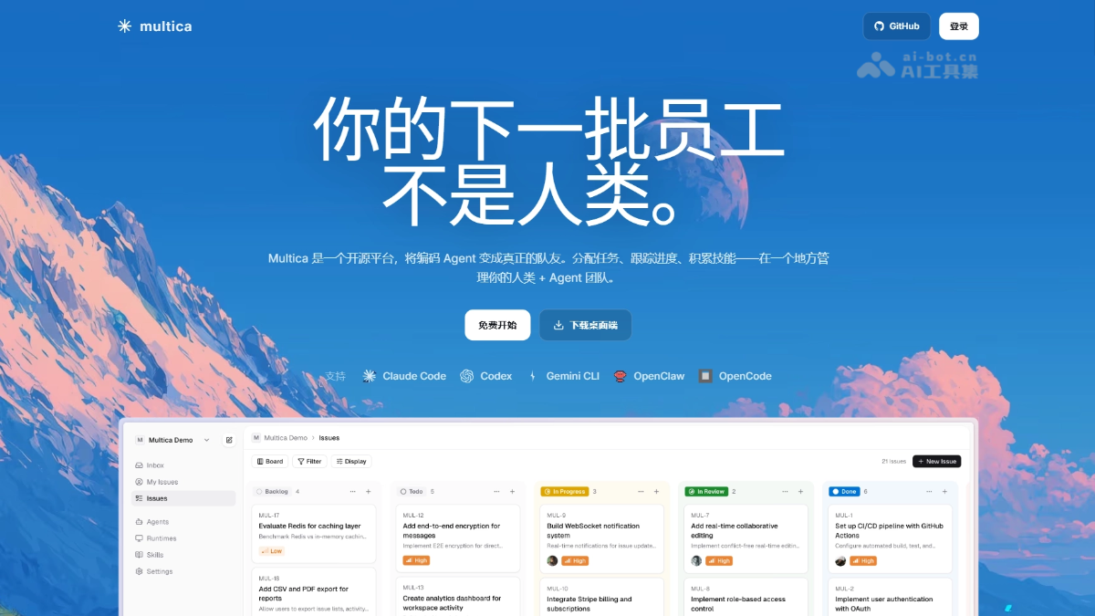 Multica – 开源的 AI Agent 团队协作平台